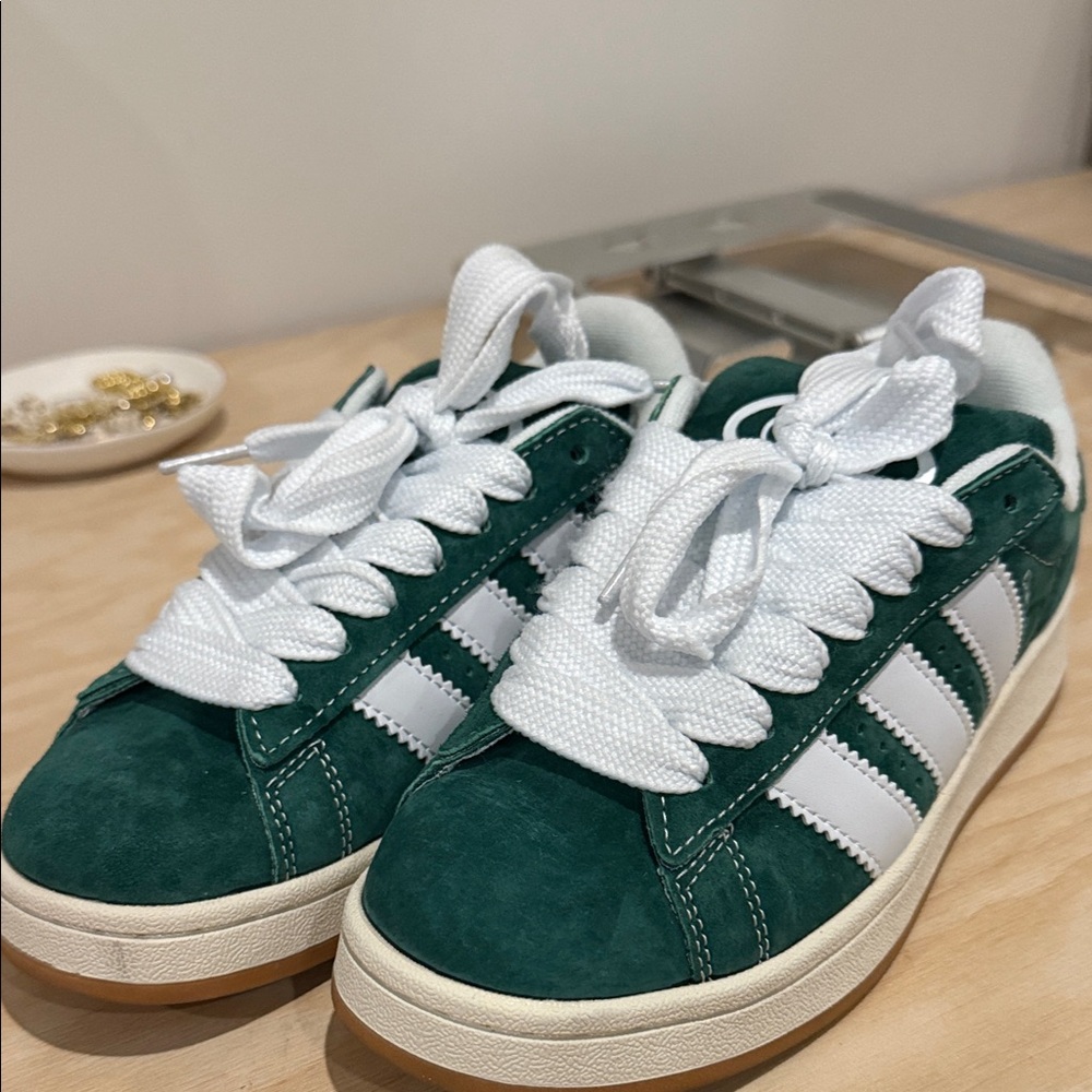 adidas Green and White Women's Sneakers CAMPUS